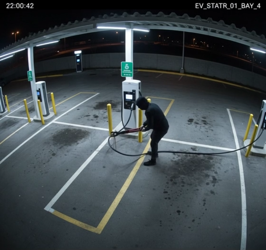 Synthetic data scenario: EV charging station threat simulation